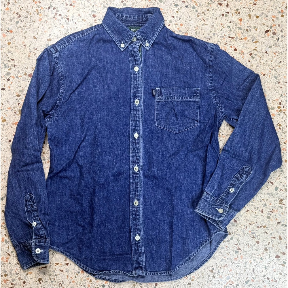 Lauren Jeans Co. Ralph Lauren Petite Womens Vtg Button Down Denim Shirt Size P/S